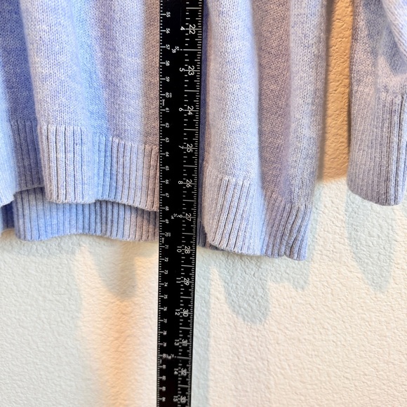 Cozy Minimalist J Jill Shawl Collar V Neck Sweater Tunic Light Blue 2X Coastal - Picture 7 of 8